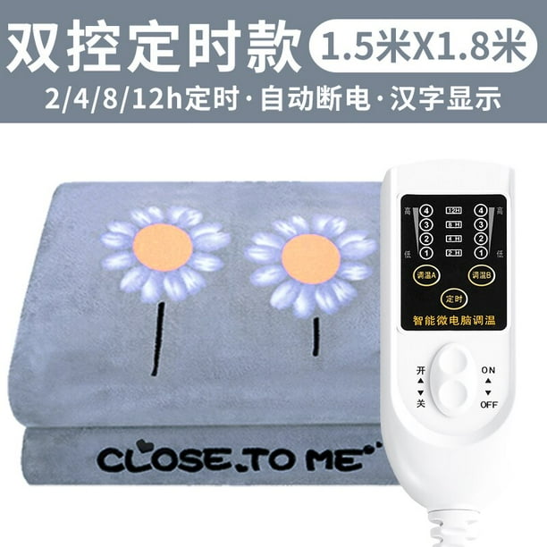 Manta eléctrica con termostato para cama doble, cobija eléctrica con elemento calefactor, tamaño Queen