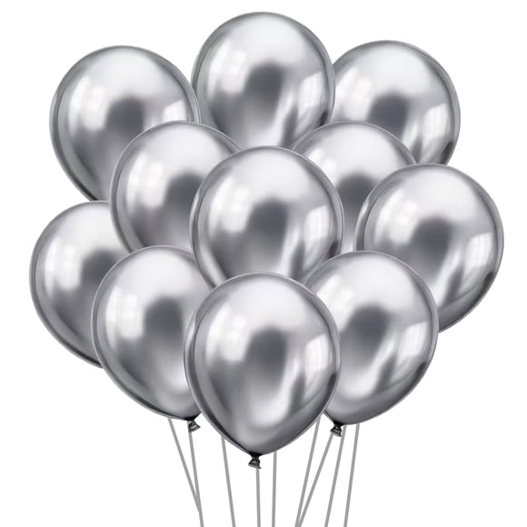 Balloons Ztikug, látex metálico plateado, 12 pulgadas, 50 unidades
