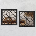 thumbnail image 2 of JTWEB 2Pcs Square Wall Mirror Decor ,Vintage Rustic Square Mirror ,Wall-Mounted Mirrors , 30x30cm Wood Wall Mirrors Set for Living Room Bathroom Bedroom, 2 of 10