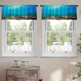 thumbnail image 2 of LALILO Kitchen Curtain Valance Blue Underwater Scene With Rod Pocket Window Curtain 52"x 18" Set of 2, 2 of 5