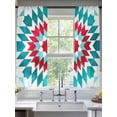 thumbnail image 2 of Country Sheer Curtains for Living Room Bedroom, Light-filtering Sheer Curtain, Vintage Tribal Modern Bohemian Ethnic Rod Pocket Voile Window Treatment Drapes, 52’’Wx63’’L, 2 Panels Set, 2 of 7