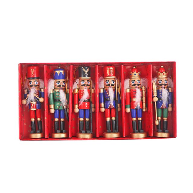 6 figuras de cascanueces navideñas con temática navideña