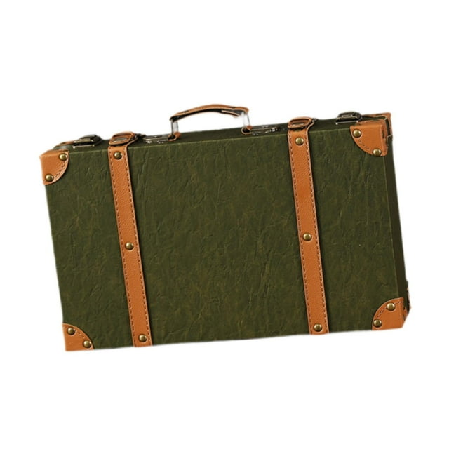 Maleta vintage, cajas de maletas, maletas para bodas, viajes, mujeres Verde oscuro