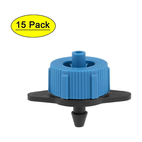 Pressure Compensating Dripper 1 GPH 4L/H Emitter for Garden Lawn Drip Irrigation with Barbed Hose Connector 15pcs