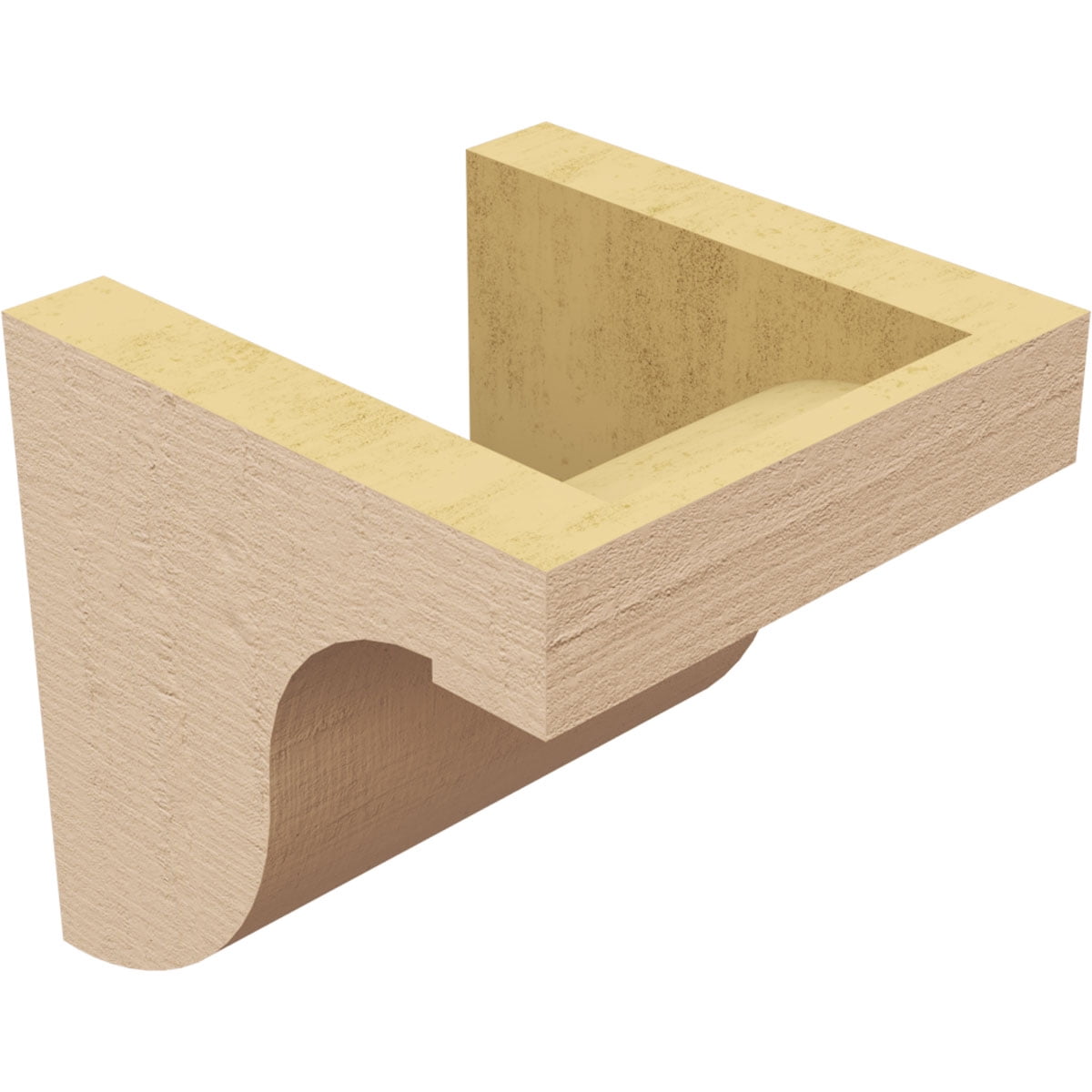 6"W x 6"D x 6"H Wide Del Monte Rough Cedar Woodgrain TimberThane Corbel, Primed Tan