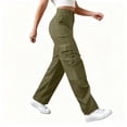 thumbnail image 3 of Pantalones Cargo Mujer Pierna Ancha Elástico Talle Alto Ligero Pantalones De Senderismo Casual Holgado Moda Ropa De Calle Y2k Trajes, 3 of 7