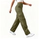 thumbnail image 3 of Pantalones Cargo Mujer Pierna Ancha Elástico Talle Alto Ligero Pantalones De Senderismo Casual Holgado Moda Ropa De Calle Y2k Trajes, 3 of 7