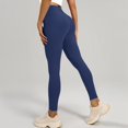thumbnail image 5 of OIOLOYJM Yoga Pants Women High Waist Tummy Control Yoga Pants Casual Lounge Workout Athletic Booty Tights Blue L, 5 of 5