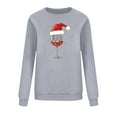 thumbnail image 6 of Christmas Women's Sweatshirts Fashion Red Wine Glass Printed Pullover Round Neck Sweater Xmas Rhinestone Loose Long Sleeve Blouse Tops, 6 of 6