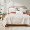 thumbnail image 3 of INK+IVY King/Cal King Kandula 3-Piece Reversible Cotton Quilt Set, Coral, 3 of 12