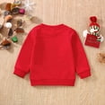 thumbnail image 7 of Generic 2024 New Soft Sweatshirts for Children's Xmas Kids Toddler Baby Boys Girls Letter Long Sleeve Cotton Autumn Winter Comfortable Sweatshirt Tops Christmas Outfit (6-12 Months,Red), 7 of 7