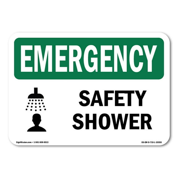 OSHA EMERGENCY Sign - Safety Shower | Decal | Protect Your Business, Construction Site, Warehouse & Shop Area | Made in the USA