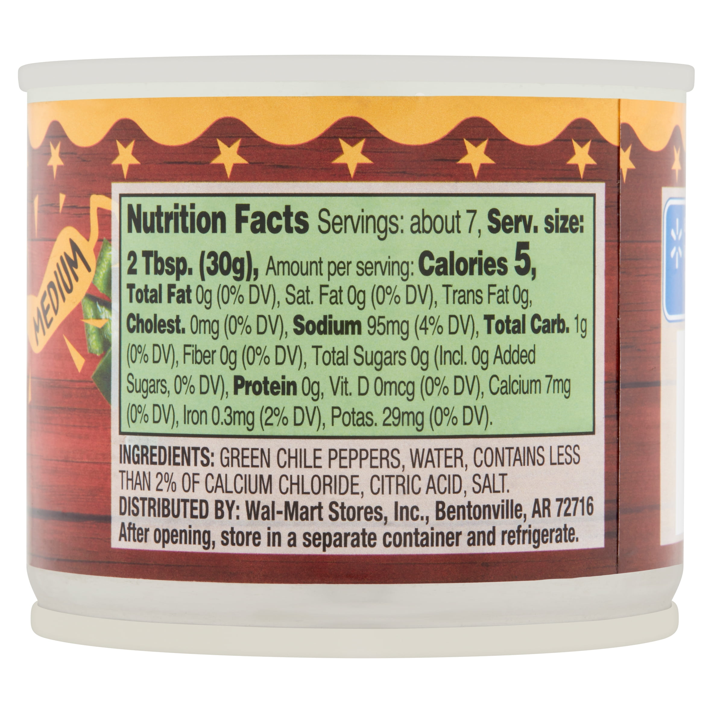 Great Value Canned Medium Diced Green Chiles, 7 oz