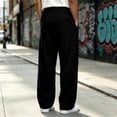 thumbnail image 4 of Iyufng Mens Knee Pleated Loose Wide Leg Casual Track Pants Drawstring Elastic Waist with Side Pockets, 4 of 9