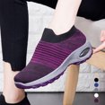 thumbnail image 4 of Chaussures de Marche pour Femmes à Enfiler Respirantes Plateforme Tricotée Coussin d'Air Espadrilles, 4 of 8