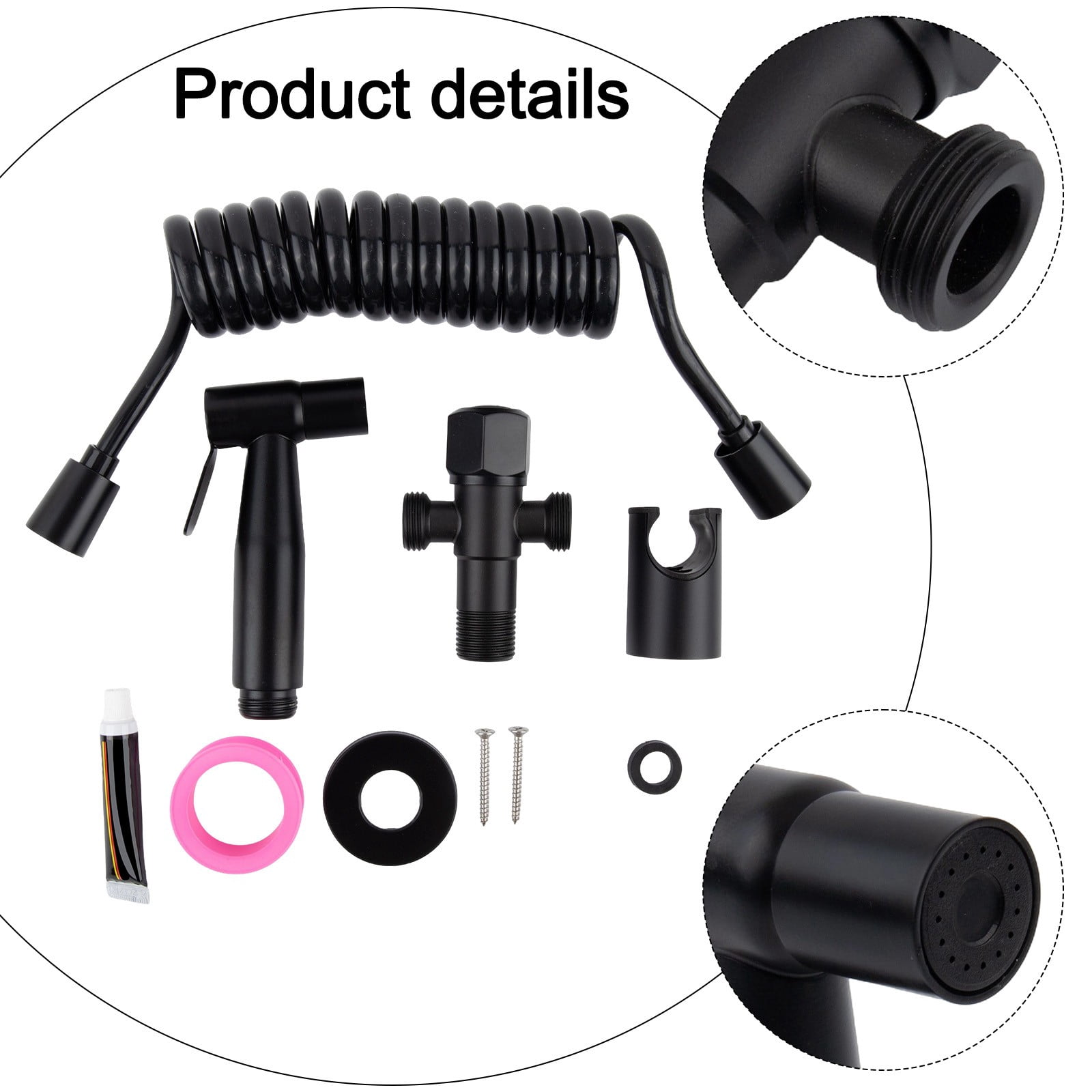 304 Stainless Steel Matte Black Bidet Toilet Spray Shower Head Purifying Set