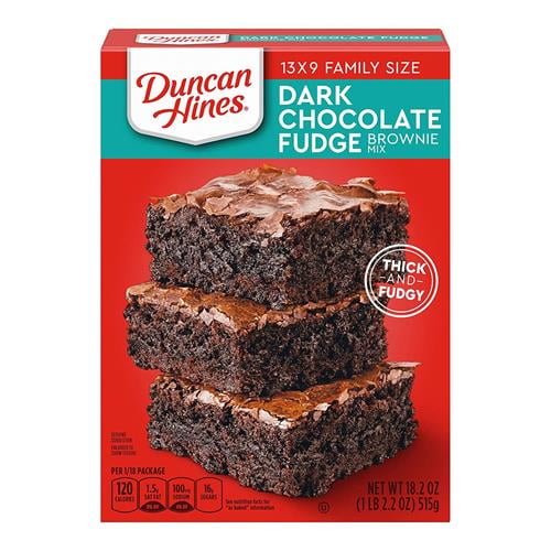 Duncan Hines Dark Chocolate Fudge Brownie Mix, 18.2 Oz - Pack of 2