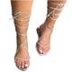 thumbnail image 4 of Sandalias de mujer Vendaje Rhinestones Transpirable Verano Zapatos planos Wmkox8yii  nm8978, 4 of 4