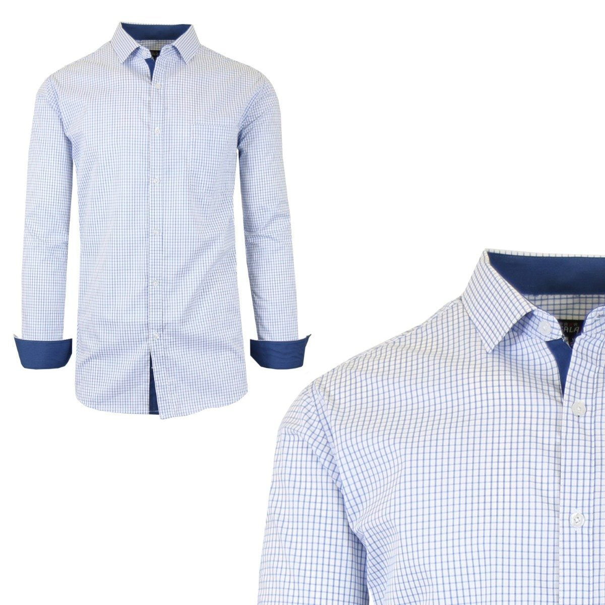 Galaxy By Harvic Mens Plaid & Checkered Short Sleeve Button Down Slim Fit Shirt 