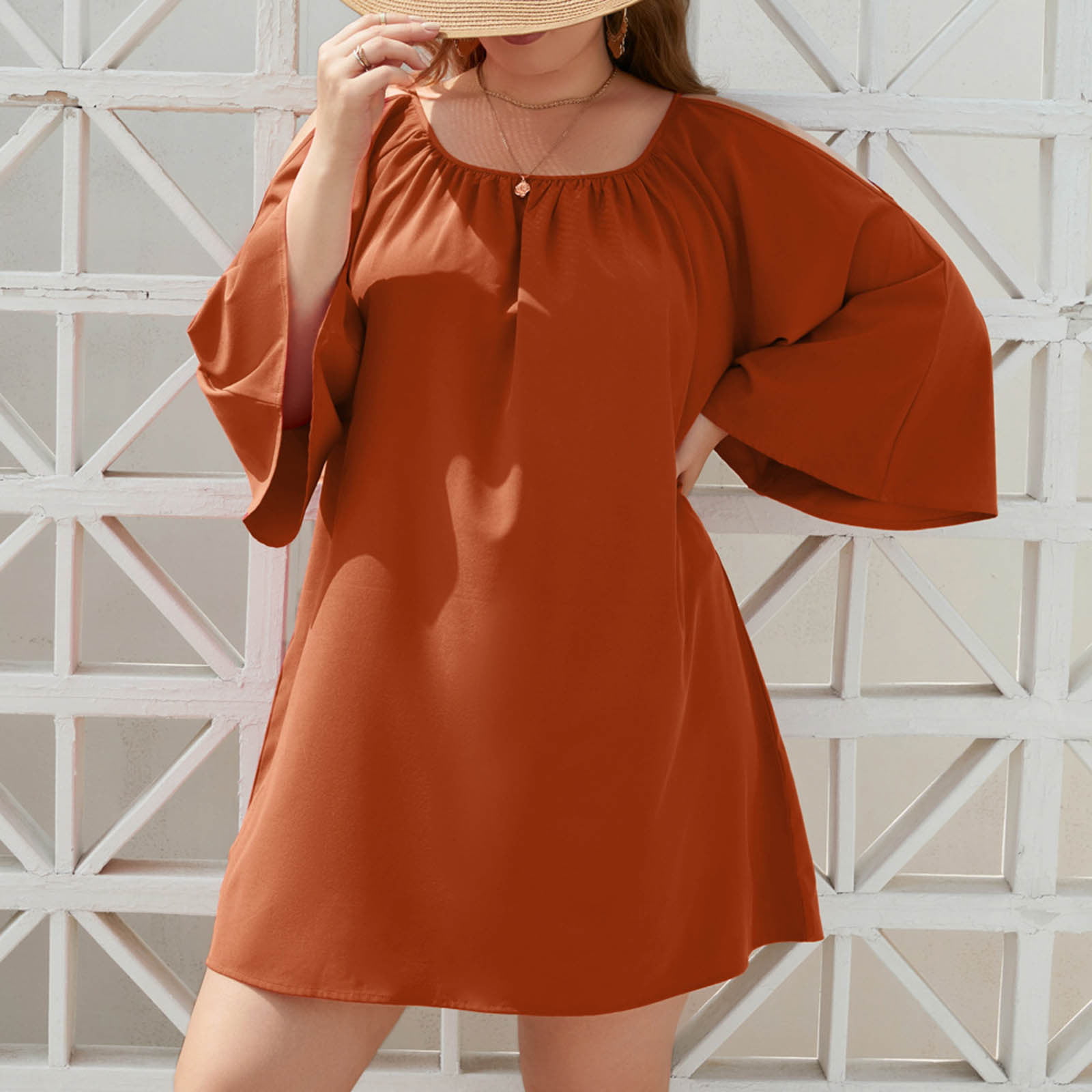 Finelylove Sun Dress Plus Size Maxi Dress For Women Summer V-Neck