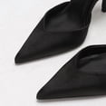 thumbnail image 6 of On feet & in love Women's Satin Pointed Toe Slingback Heels - Adjustable Ankle Strap Stiletto Dress Pumps, 6 of 7