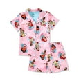 thumbnail image 2 of Centric Brands Girls Princess 2pc Pajama Set  Collared Button-Down Top & Shorts  Moana, Ariel, Tiana & Belle  2T10, 2 of 3