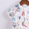 thumbnail image 4 of mgoYE Toddler Boy Clothes Gender Neutral Baby Clothes Cotton Short Sleeve Pants Footless Coming Home Outfit Boy Girl|Purple 3-6 Months, 4 of 5
