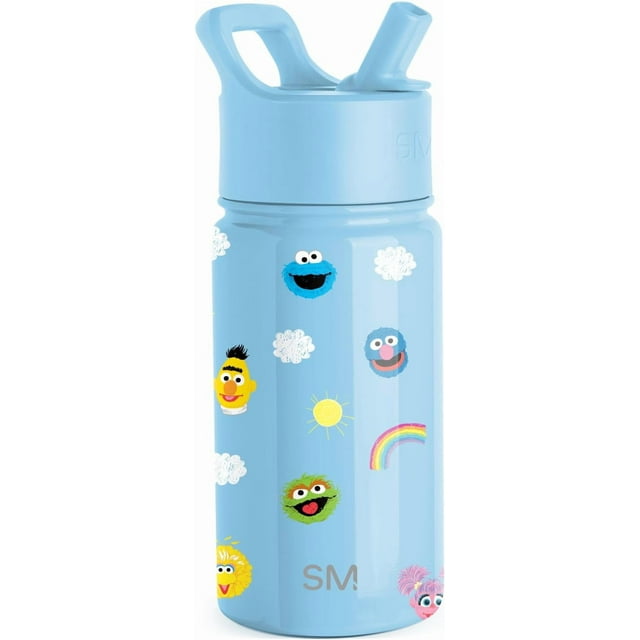 shiyou-Sesame Street Bouteille d'Eau pour Enfants avec Couvercle à Paille / Gobelet Réutilisable en Acier Inoxydable Isolé pour Tout-Petits, Garçons / Collection Summit / 14oz, Sesame Street Pals