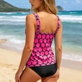 thumbnail image 3 of 2026 New Tankini Swimsuits for Women Swim Tank Top with Swim Shorts, 2 Piece Swimwear Modest Tummy Control Bathing Suits(Hot Pink,XL), 3 of 5