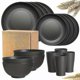 thumbnail image 2 of 16pcs/set Unbreakable Dinner Plates, Supernal Wheat Straw Dinnerware Sets, Microwave Dishwasher Safe, Reusable Dinnerware, Black Set 8pcs Plates, 4pcs, 2 of 5