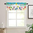 thumbnail image 3 of Children''s Day Curtain Valance for Windows/Living Room/Kitchen/Bathroom/Farmhouse, Kids Cartoon Handprint Bee Sun Rainbow Short Rod Pocket Tier Curtain Window Treatment, 1 Panel 54x18, 3 of 6