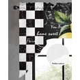 thumbnail image 2 of Lemon Swag Valances for Windows, Small Curtains Drapes, Spring Summer Black White Checkered Plaid Kitchen Window Curtains Over Sink Rod Pocket Window Treatment Valance for Bedroom/Bathroom 56"x36", 2 of 5