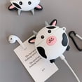thumbnail image 3 of Funda compatible con Airpods 1 y 2, silicona 3D, lindo y divertido personaje de dibujos animados Kawaii Airpods, funda protectora a prueba de golpes, piel suave con llavero para niños, adolescentes y, 3 of 5