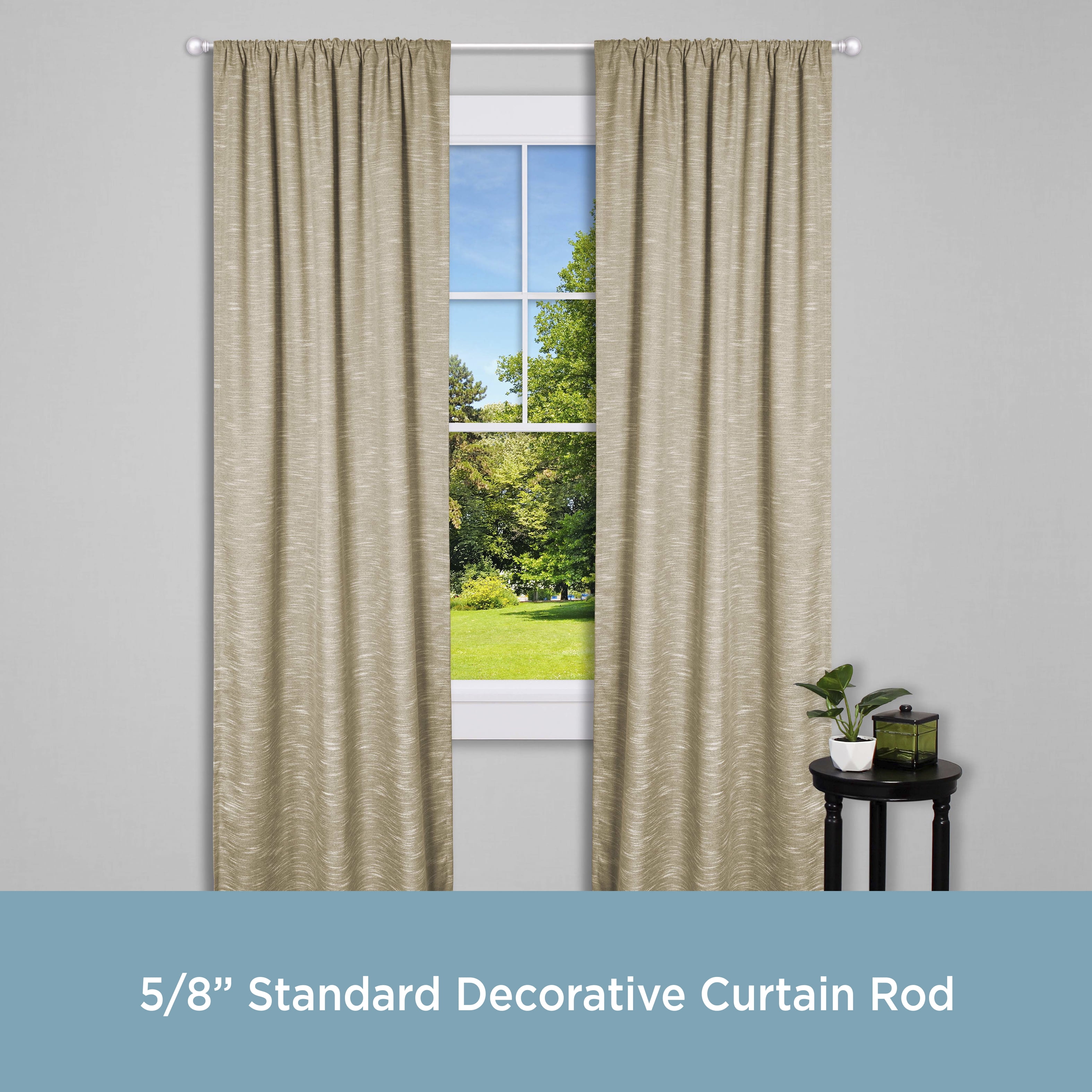 Kenney Chelsea 5//8 Standard Decorative Window Curtain Rod 48-86 White