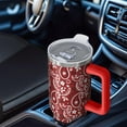 thumbnail image 4 of Hot Cold Preservation 40oz Paisley Tumbler with Handle, Leak Proof Vacuum Insulated Stainless Steel Travel Mug with Flip Straw Lid, 4 of 5