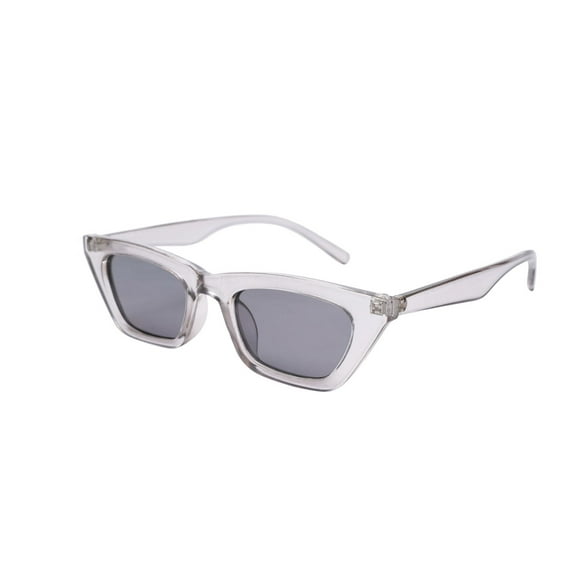Soigné Female Large CatEye Sunglasses. See Through Grey