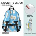 thumbnail image 5 of Daisy Pioneer Flower Blue Pattern Cute School Backpack Bag for School with Padded Back and Adjustable Shoulder Straps 15.25"x11.5"x5.25", 5 of 5