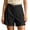 Black, variant on Womens Summer High Waist Shorts Roll Up Pleated Zippered Wrap Hem Wide Leg Shorts with Pockets Brown,2XL
