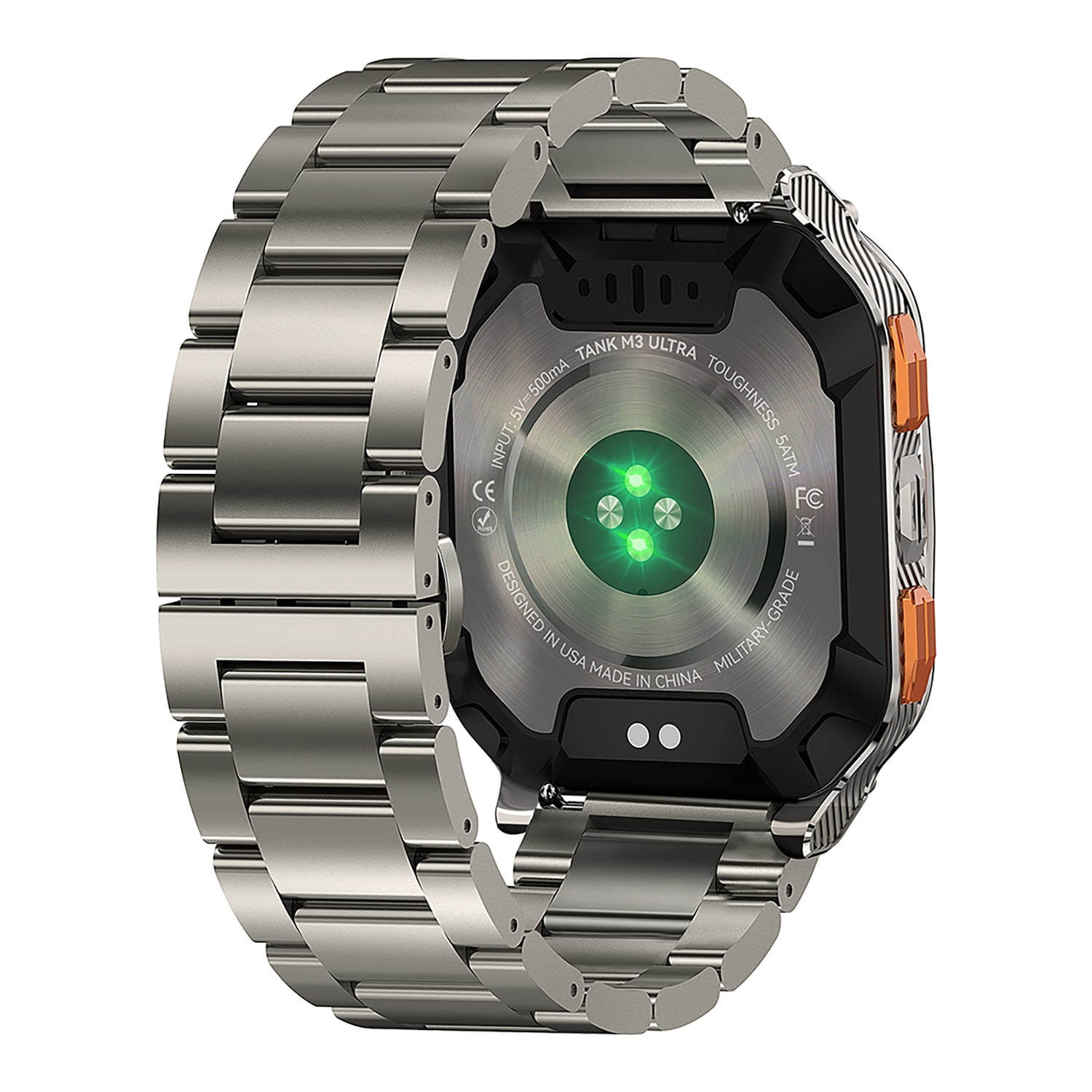 KOSPET TANK M3 Ultra Special Edition 1.96-In.-AMOLED GPS Smartwatch with Stainless Steel Band (Silver), P-MUS002-S