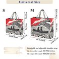 thumbnail image 2 of FORMRS Womens Corduroy Tote Bag Crossbody Shoulder Handbag with Pocket, Black Illusionary Boat, 2 of 7