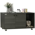 thumbnail image 1 of PawHut Cat Litter Box Enclosure for Indoor with Scratching Pad Black, 1 of 10