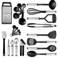 thumbnail image 1 of Stainless Steel Kitchen Utensil Set 24 Pcs Non-Stick and Heat Resistant Cooking Utensils Set Kitchen Tools Useful Pots and Pans Accessories and Kitchen Gadgets (Black), 1 of 8