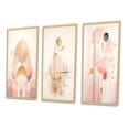 thumbnail image 3 of Designart "Vintage Pink Circular Geometric Harmony II" Modern Geometric Framed Wall Art Set Of 3 - Pink Abstract Frame Gallery Set For Office Decor, 3 of 6