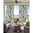 thumbnail image 6 of Blue Yellow Pineapple Kitchen Curtains Farmhouse Summer Botanical Watercolor Cafe Short Curtains for Bathroom Blackout Window Curtain Small Window Treatment Drapes for Bedroom Living Room 27.5"x39"x2, 6 of 9