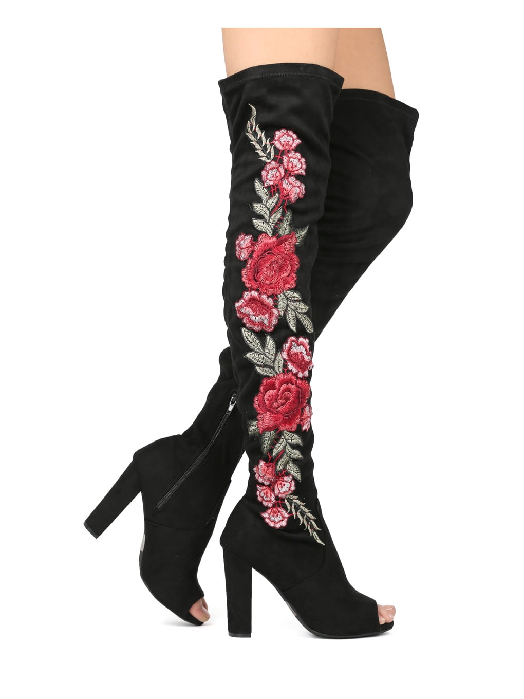 knee high floral boots