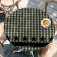 thumbnail image 2 of Sage Green Black Plaid Round Tablecloth, Fitted Table Cover with Elastic for 55"-60" Round Tables, Vintage Star Buffalo Check Rustic Table Cloth Outdoor Indoor Dinning Party Waterproof Tablecloths, 2 of 7