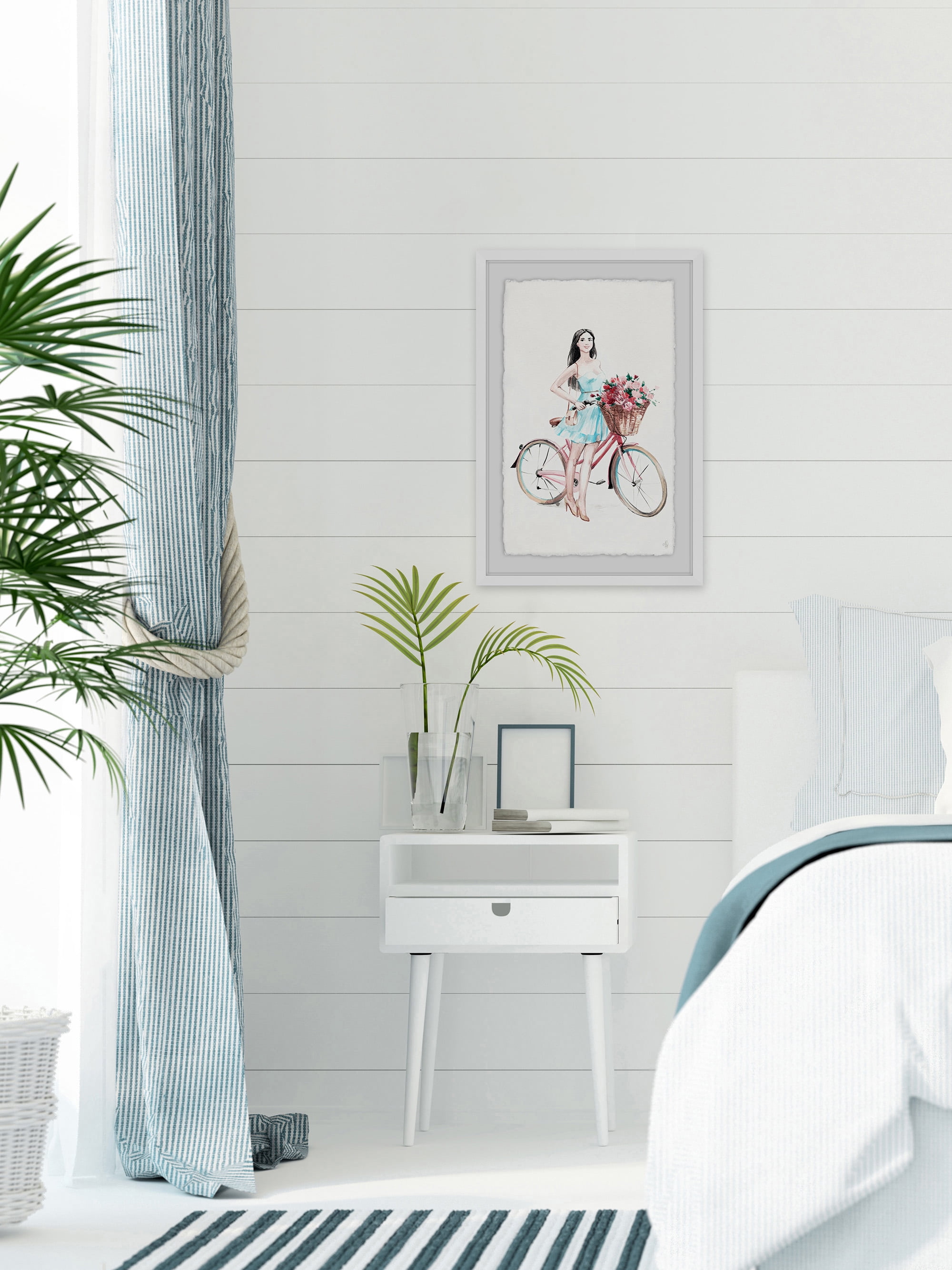 Bicycle Girl Framed Painting Print