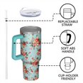 thumbnail image 2 of OBREWU Pioneer Flower 40oz Double Wall Vacuum Insulated with Handle and Lid Tumbler, 2 of 7