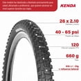 thumbnail image 2 of Llanta para Bicicleta R26 x2.10 Kenda K1059 Caucho/Kevlar Negro 26' 2.1', 2 of 8