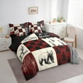 thumbnail image 3 of Feelyou Rustic Hunting Deer Bedding Comforter Set 7 Pieces, Farmhouse Boating Lover Full Bedding Set, Western Lodge Cabin Reversible Fitted Sheet Flat Sheet, Microfiber Bedroom Decor, 3 of 8